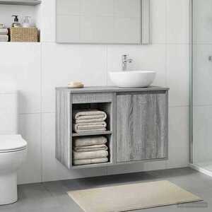 Imagine vidaXL Dulap de Baie Între Sonoma gri 30 x 41 x 50 cm Lemn prelucrat