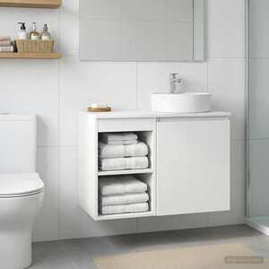 Imagine vidaXL Dulap de Baie Între Alb 30 x 44, 5 x 50 cm Lemn prelucrat