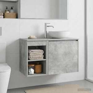 Imagine vidaXL Dulap de Baie Între Gri Beton 30 x 44, 5 x 50 cm Lemn prelucrat
