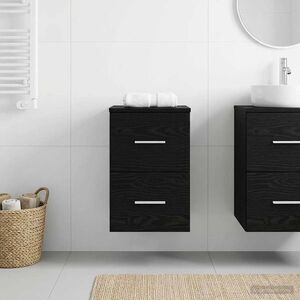 Imagine vidaXL Dulap de Baie Între Stejar Negru 30 x 35 x 50 cm Lemn prelucrat