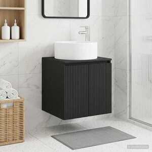 Imagine vidaXL Chiuvetă de baie suspendată Negru 49, 5 x 44, 5 x 65, 5 cm