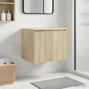 Imagine vidaXL Dulap Bathroom Montat pe Perete Stejar Sonoma