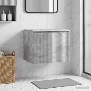 Imagine vidaXL Dulap Bathroom Montat pe Perete Gri Beton 62, 5 x 44, 5 x 50 cm