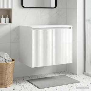 Imagine vidaXL Dulap Bathroom Montat pe Perete Alb foarte lucios