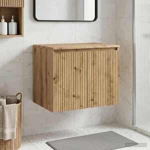Imagine vidaXL Dulap Bathroom Montat pe Perete Stejar Artizanal