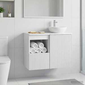 Imagine vidaXL Dulap de Baie Alb 30 x 35 x 50 cm Lemn prelucrat