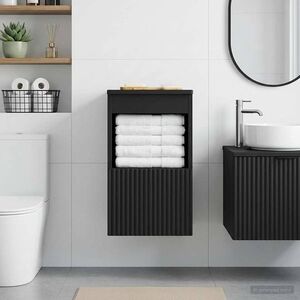 Imagine vidaXL Dulap de Baie Negru 30 x 35 x 50 cm Lemn prelucrat