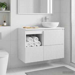Imagine vidaXL Dulap de Baie Alb 30 x 41 x 50 cm Lemn prelucrat
