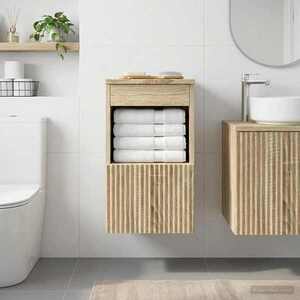Imagine vidaXL Dulap de Baie Stejar Sonoma 30 x 41 x 50 cm Lemn prelucrat