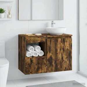 Imagine vidaXL Dulap de Baie Stejar fumuriu 30 x 41 x 50 cm Lemn prelucrat