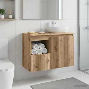 Imagine vidaXL Dulap de Baie Stejar Artizanal 30 x 41 x 50 cm Lemn prelucrat