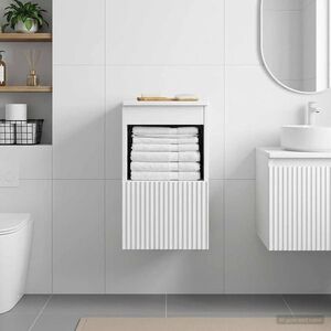 Imagine vidaXL Dulap de Baie Alb 30 x 44, 5 x 50 cm Lemn prelucrat