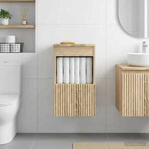 Imagine vidaXL Dulap de Baie Stejar Sonoma 30 x 44, 5 x 50 cm Lemn prelucrat