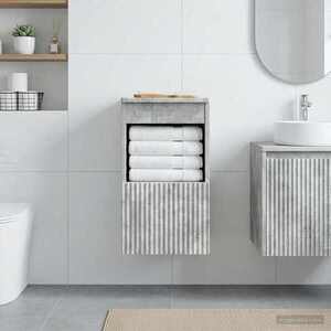 Imagine vidaXL Dulap de Baie Gri Beton 30 x 44, 5 x 50 cm Lemn prelucrat