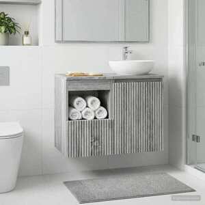 Imagine vidaXL Dulap de Baie Sonoma gri 30 x 44, 5 x 50 cm Lemn prelucrat