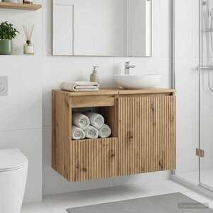Imagine vidaXL Dulap de Baie Stejar Artizanal 30 x 44, 5 x 50 cm Lemn prelucrat
