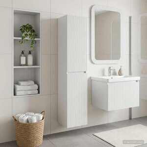 Imagine vidaXL Dulap Bathroom Montat pe Perete Alb 33 x 34, 5 x 160 cm
