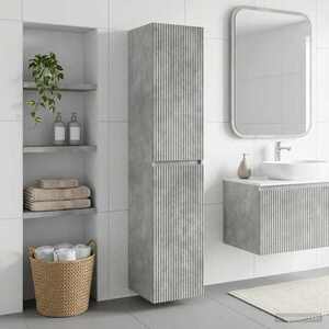 Imagine vidaXL Dulap Bathroom Montat pe Perete Gri Beton 33 x 34, 5 x 160 cm