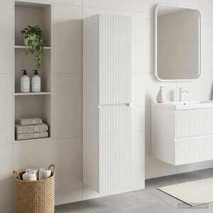 Imagine vidaXL Dulap Bathroom Montat pe Perete Alb foarte lucios
