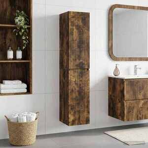 Imagine vidaXL Dulap Bathroom Montat pe Perete Stejar fumuriu