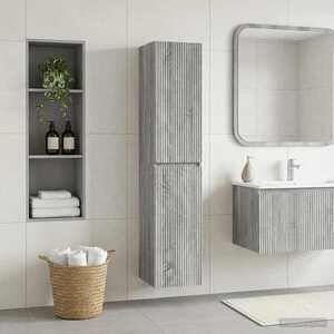 Imagine vidaXL Dulap Bathroom Montat pe Perete Sonoma gri 33 x 34, 5 x 160 cm