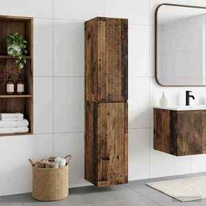 Imagine vidaXL Dulap Bathroom Montat pe Perete Lemn vechi 33 x 34, 5 x 160 cm