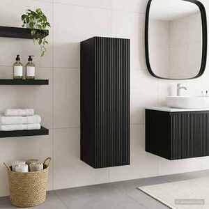 Imagine vidaXL Dulap Bathroom Montat pe Perete Negru 33 x 34, 5 x 100 cm