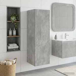 Imagine vidaXL Dulap Bathroom Montat pe Perete Gri Beton 33 x 34, 5 x 100 cm