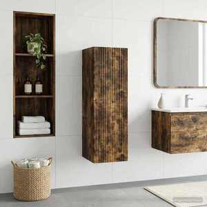 Imagine vidaXL Dulap Bathroom Montat pe Perete Stejar fumuriu