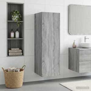 Imagine vidaXL Dulap Bathroom Montat pe Perete Sonoma gri 33 x 34, 5 x 100 cm