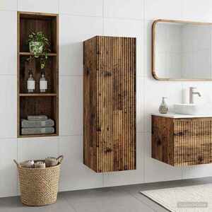 Imagine vidaXL Dulap Bathroom Montat pe Perete Lemn vechi 33 x 34, 5 x 100 cm