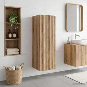 Imagine vidaXL Dulap Bathroom Montat pe Perete Stejar Artizanal