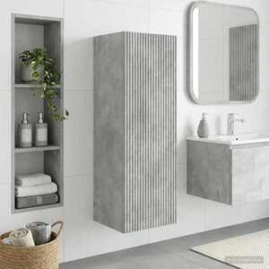 Imagine vidaXL Dulap Bathroom Montat pe Perete Gri Beton 33 x 34, 5 x 60 cm