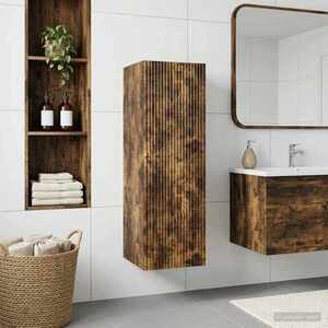 Imagine vidaXL Dulap Bathroom Montat pe Perete Stejar fumuriu
