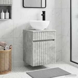 Imagine vidaXL Chiuvetă de baie suspendată Gri Beton 39 x 35 x 63 cm