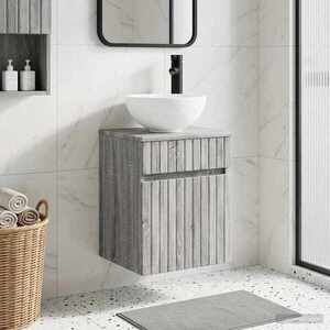 Imagine vidaXL Chiuvetă de baie suspendată Sonoma gri 39 x 35 x 63 cm