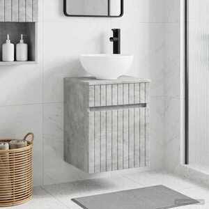 Imagine vidaXL Chiuvetă de baie suspendată Gri Beton 39 x 41 x 64, 5 cm