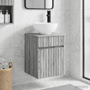 Imagine vidaXL Chiuvetă de baie suspendată Sonoma gri 39 x 41 x 64, 5 cm
