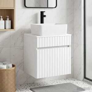 Imagine vidaXL Chiuvetă de baie suspendată Alb 49 x 41 x 63 cm Lemn prelucrat