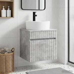Imagine vidaXL Chiuvetă de baie suspendată Gri Beton 49 x 44, 5 x 65 cm