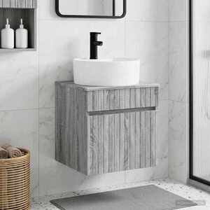 Imagine vidaXL Chiuvetă de baie suspendată Sonoma gri 49 x 44, 5 x 65 cm
