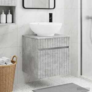 Imagine vidaXL Chiuvetă de baie suspendată Gri Beton 49 x 44, 5 x 66, 5 cm