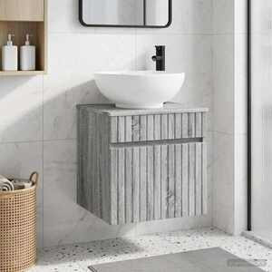 Imagine vidaXL Chiuvetă de baie suspendată Sonoma gri 49 x 44, 5 x 66, 5 cm