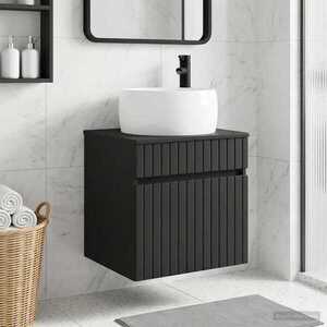 Imagine vidaXL Chiuvetă de baie suspendată Negru 49 x 44, 5 x 66 cm