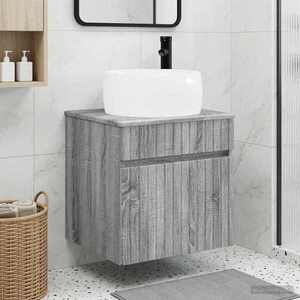 Imagine vidaXL Chiuvetă de baie suspendată Sonoma gri 49 x 44, 5 x 66 cm