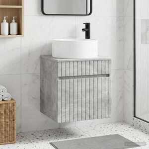 Imagine vidaXL Chiuvetă de baie suspendată Gri Beton 49 x 44, 5 x 65, 5 cm