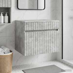 Imagine vidaXL Dulap Bathroom Montat pe Perete Gri Beton 59 x 44, 5 x 50 cm