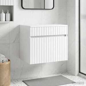 Imagine vidaXL Dulap Bathroom Montat pe Perete Alb foarte lucios