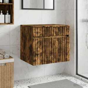Imagine vidaXL Dulap Bathroom Montat pe Perete Stejar fumuriu
