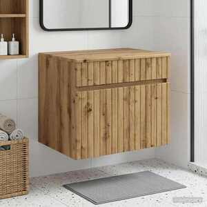 Imagine vidaXL Dulap Bathroom Montat pe Perete Stejar Artizanal